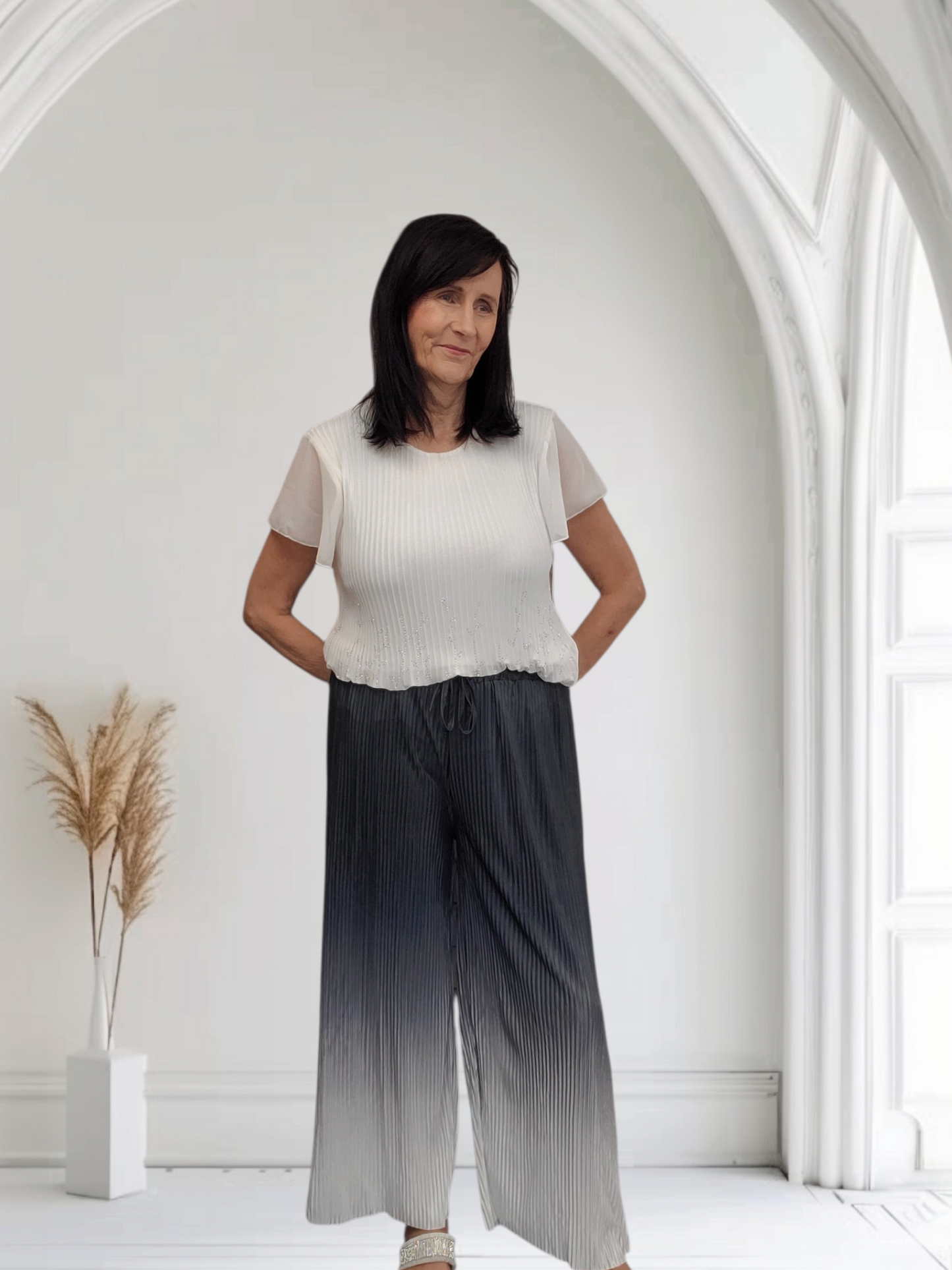 Women’s Ombre Trousers – Stretch Fit Elastic Waist Pants - Couture Boutique
