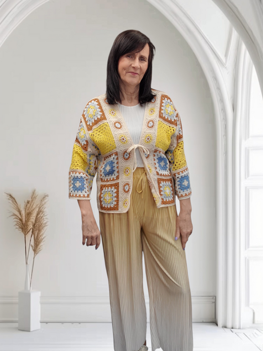 Florabel Women’s Crochet Cardigan – Lightweight Open Front Knit