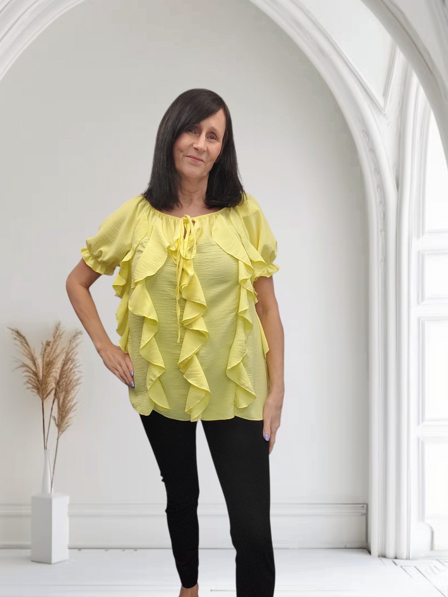 June Women's Ruffle Tie-Neck Blouse