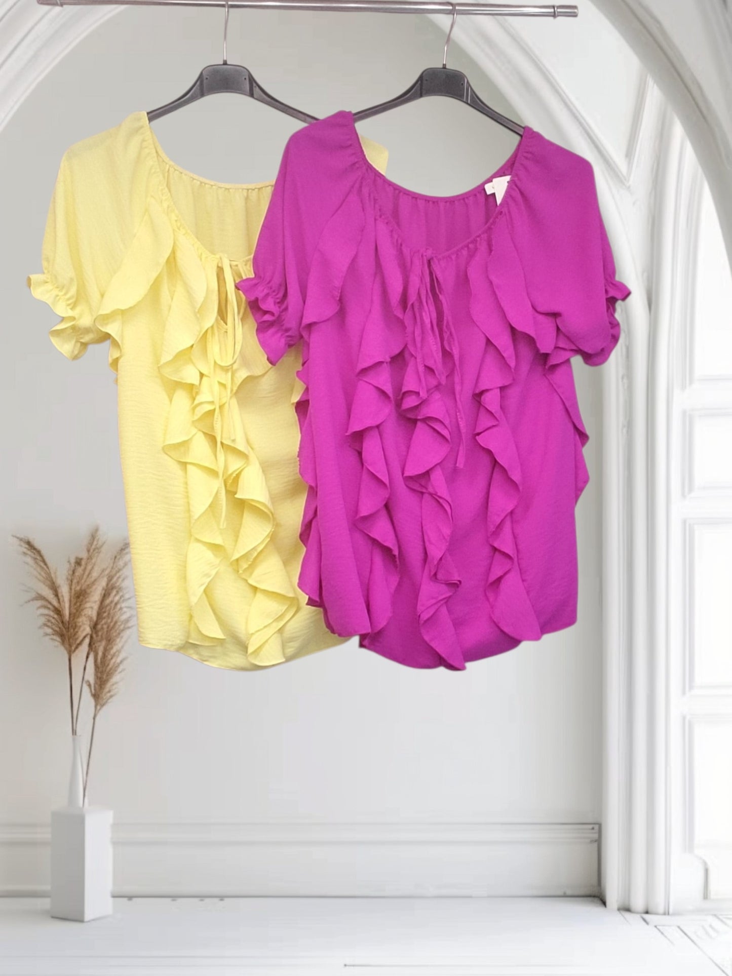 June Women's Ruffle Tie-Neck Blouse