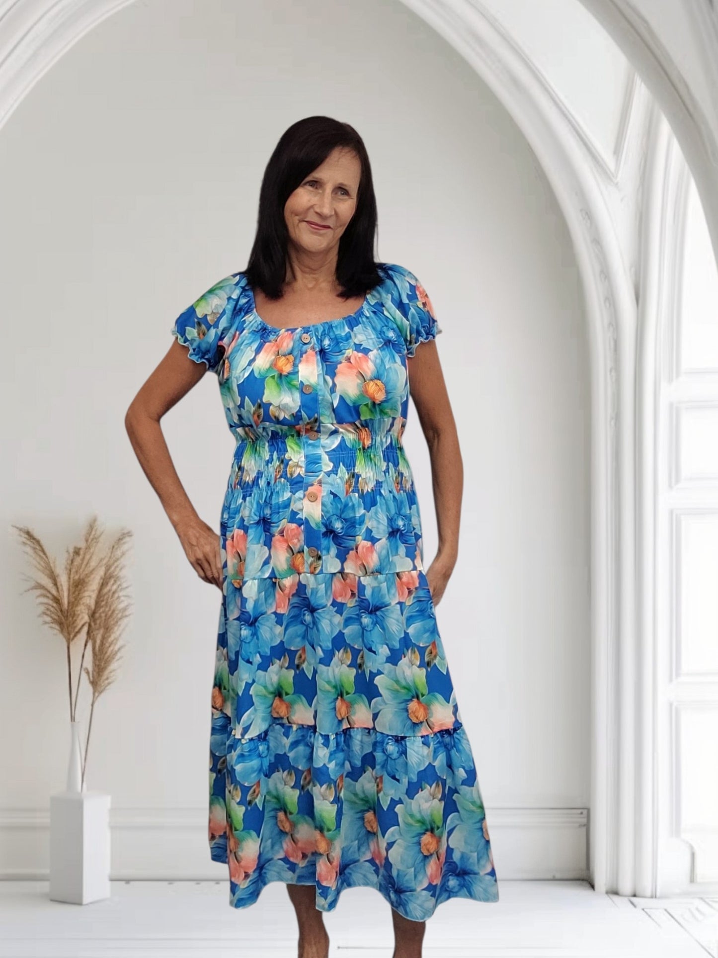 Queenie Convertible Maxi Dress | Wear On or Off Shoulder Bardot Style
