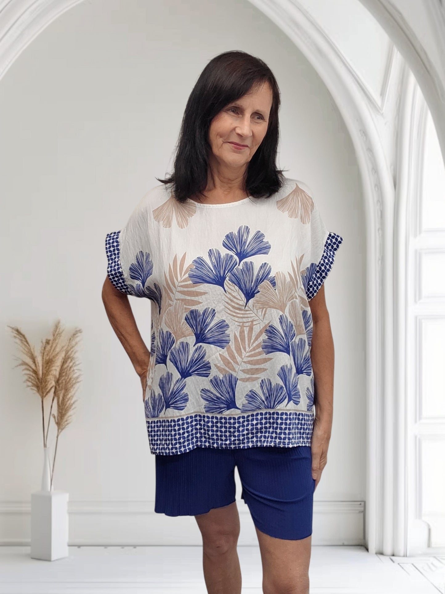 Remi Women's Floral Print Top – One Size Fits Up to UK 20