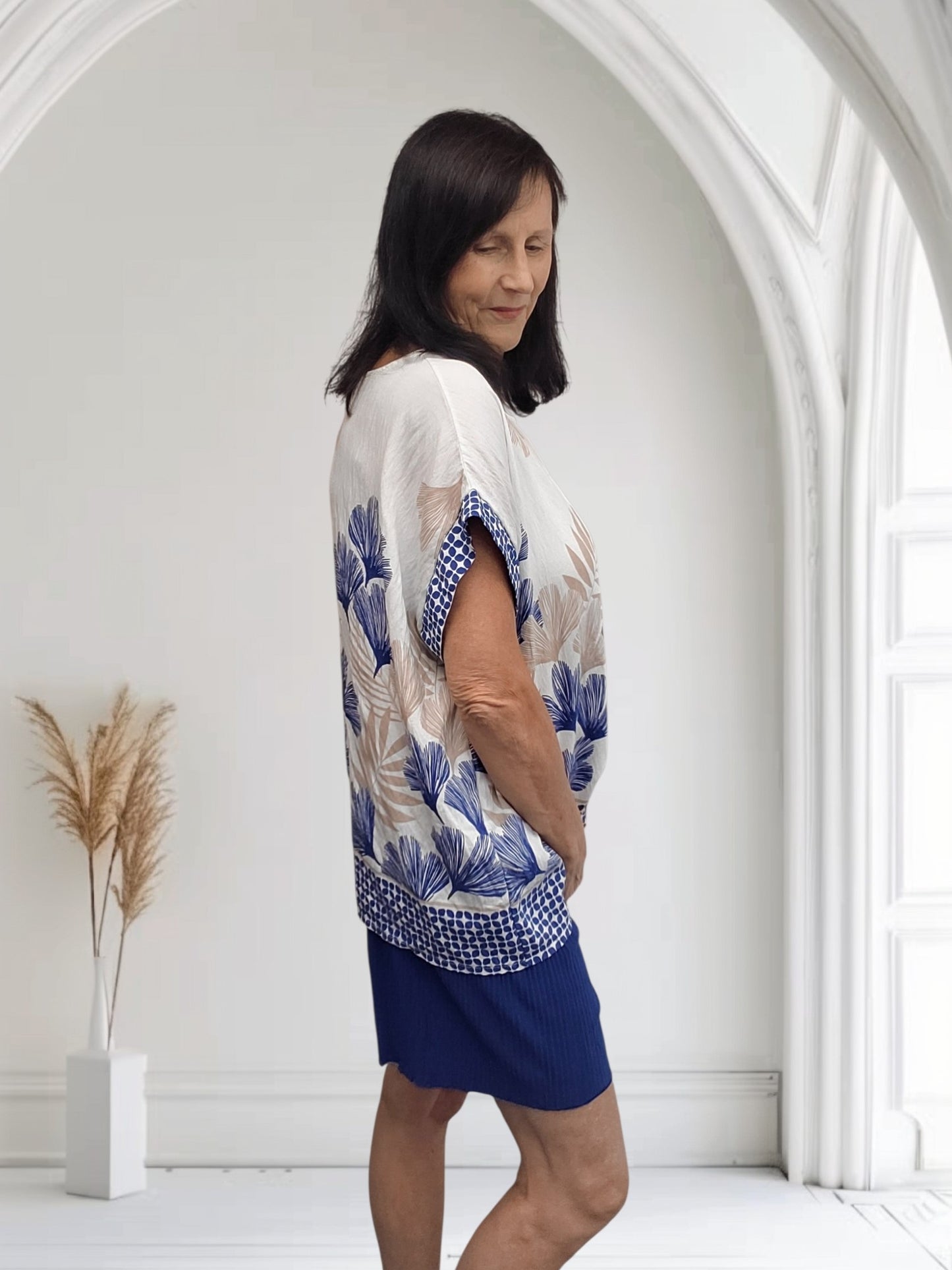Remi Women's Floral Print Top – One Size Fits Up to UK 20