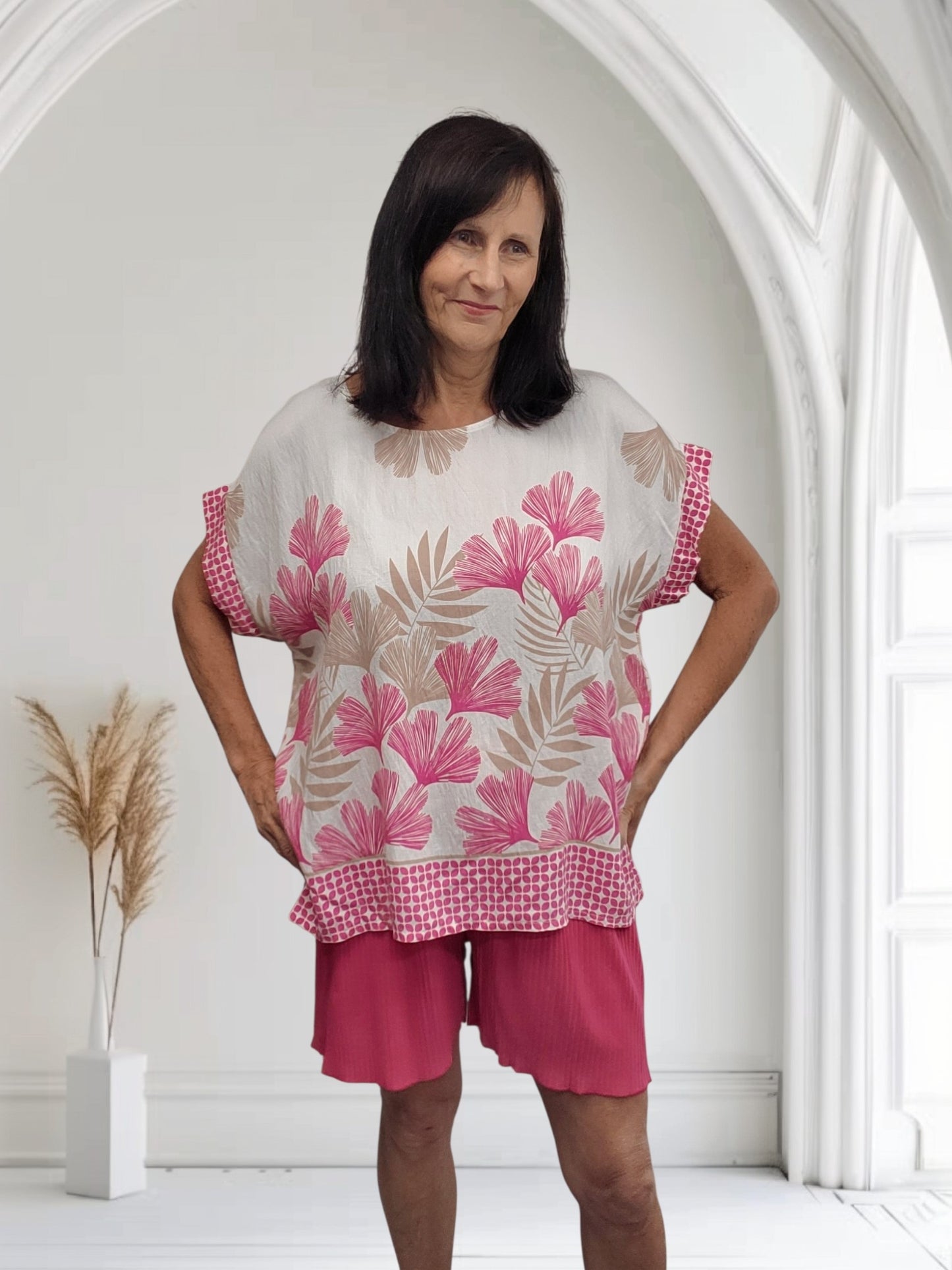 Remi Women's Floral Print Top – One Size Fits Up to UK 20