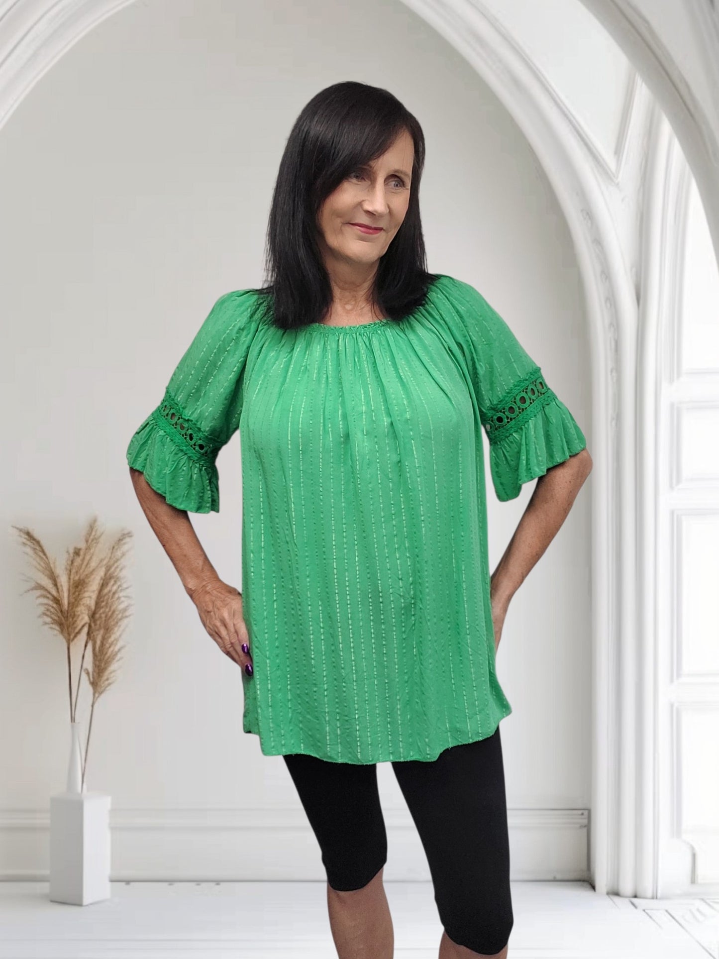 Kera Women's Metallic Bardot Off-Shoulder Top