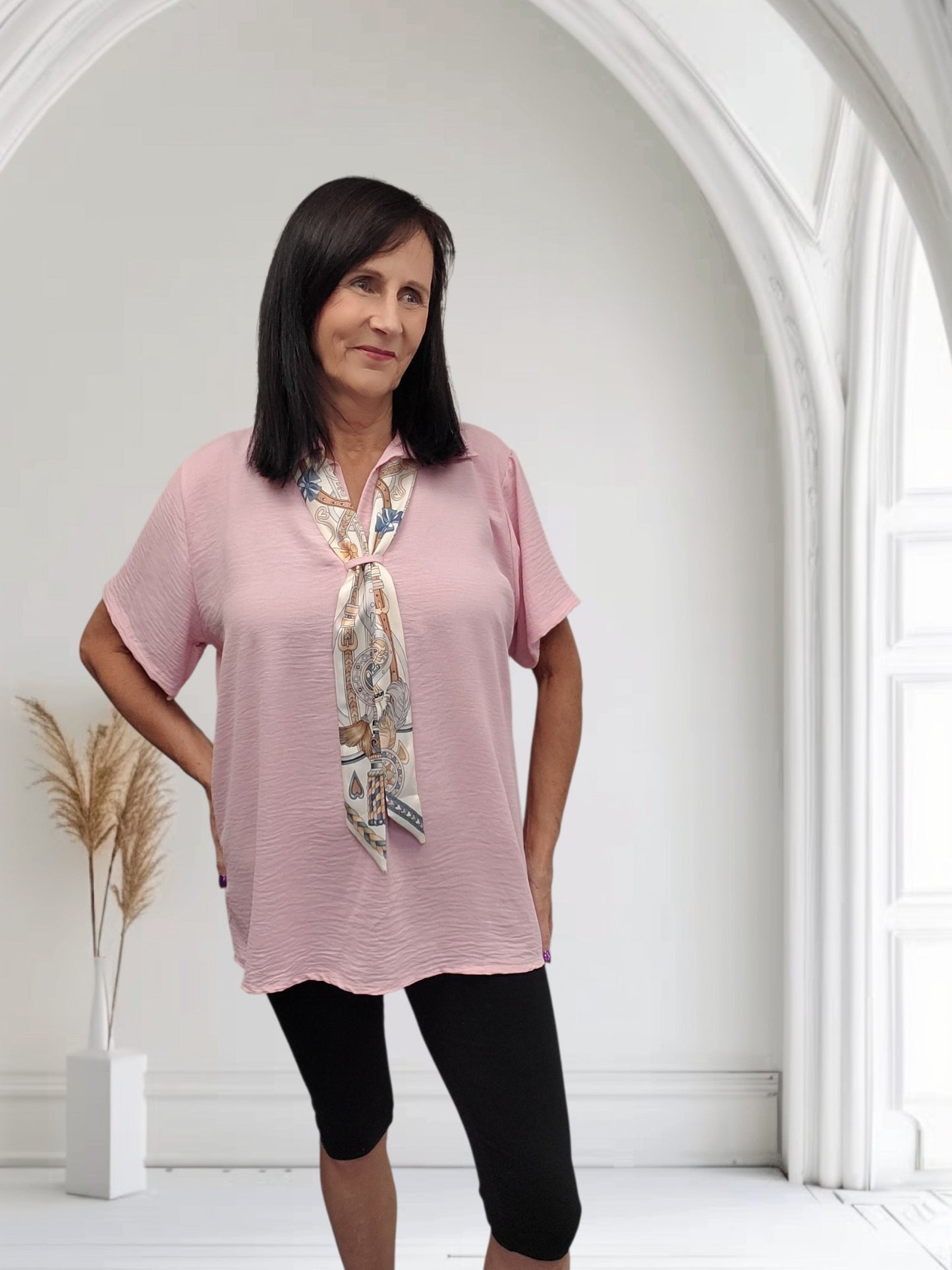 Maddi Women's Scarf Detail V-Neck Top – Available in 3 Colours
