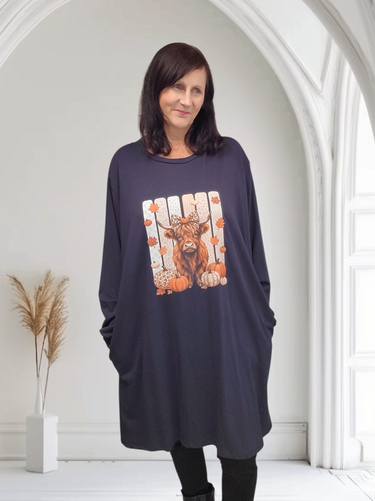 Plus Size Highland Cow Print Dress