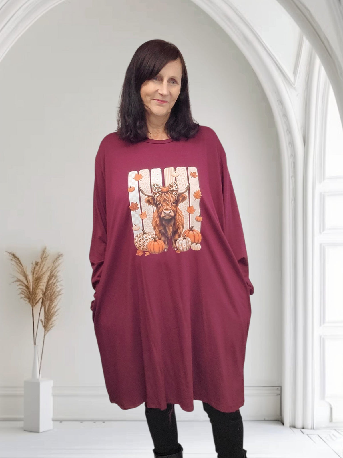 Plus Size Highland Cow Print Dress
