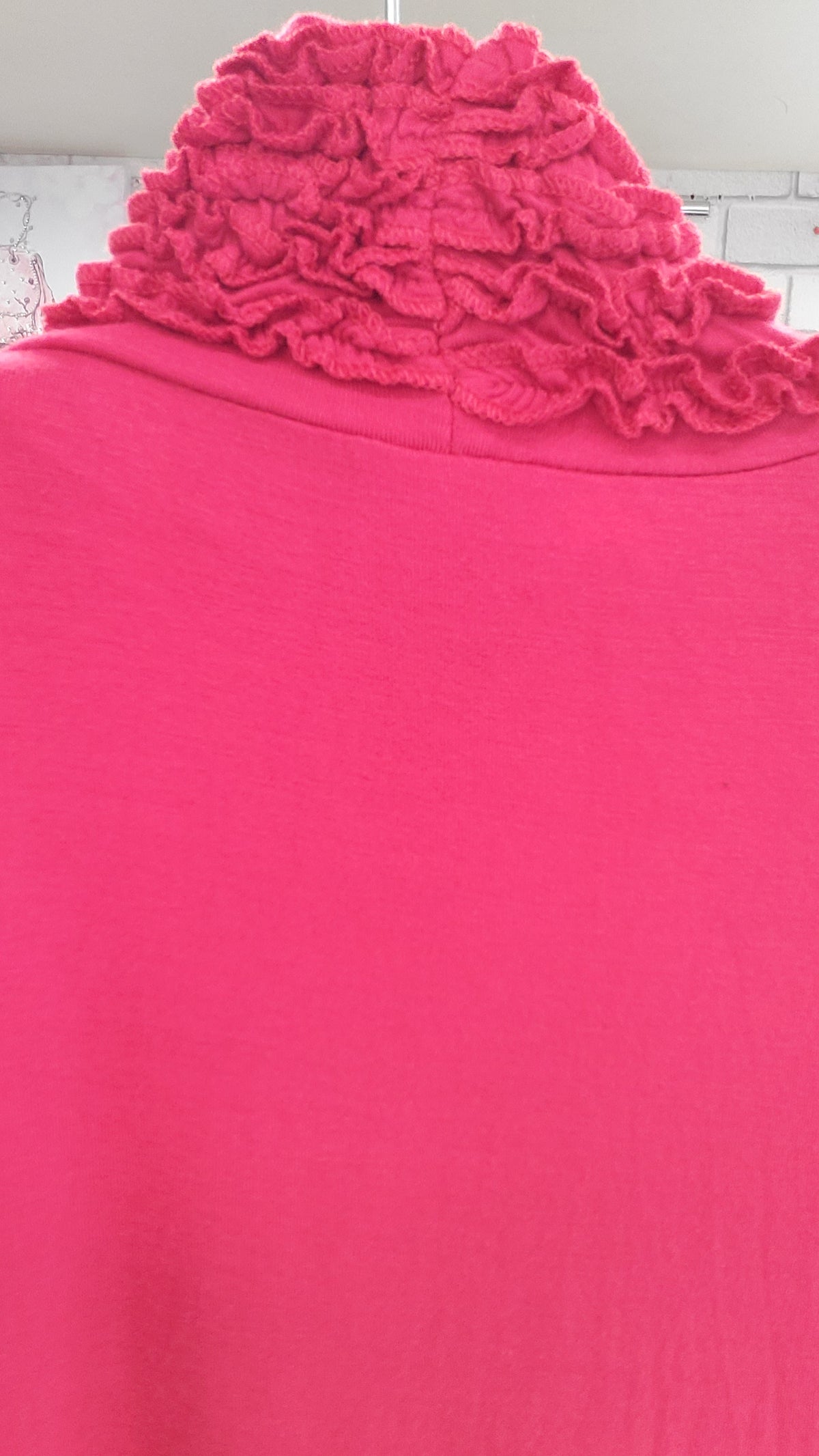 Ladies Ruffle Neck Long Sleeve Top – 4 Colours-Libby