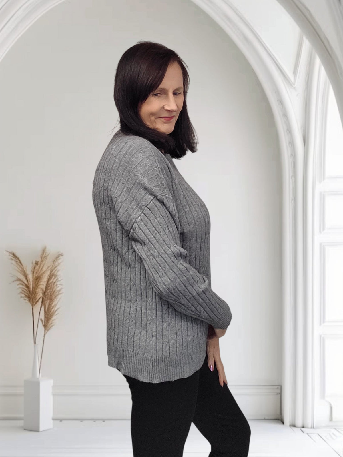 Ribbed Knit Jumper & Button Detail Cardigan-Shaz