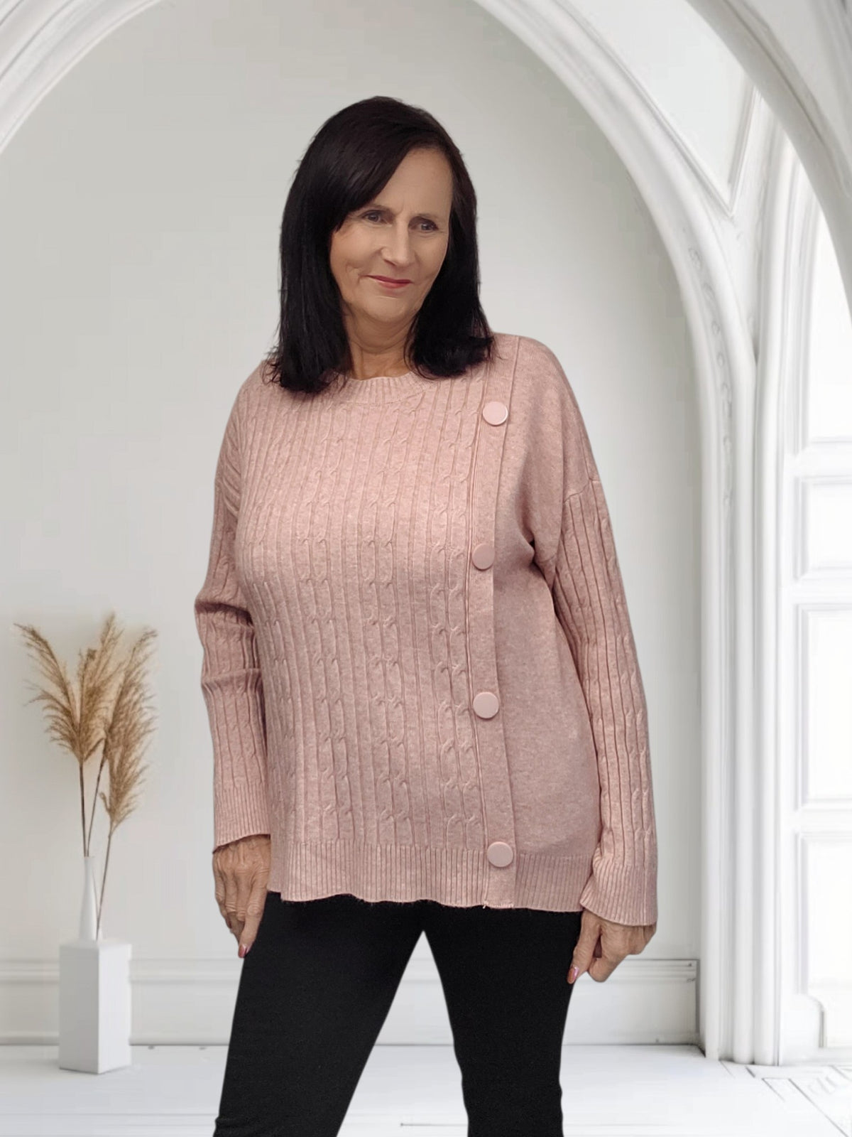 Ribbed Knit Jumper & Button Detail Cardigan-Shaz