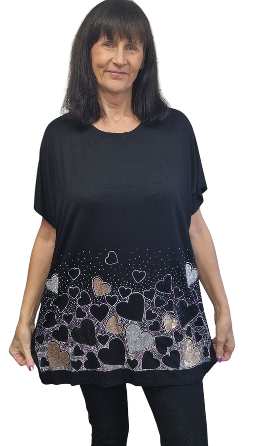 Chrissy Crystal Heart Tshirt