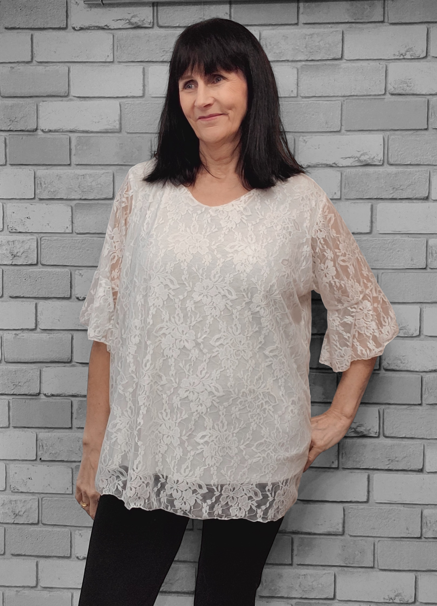 Harper Lace Short Sleeve  Top - Couture Boutique
