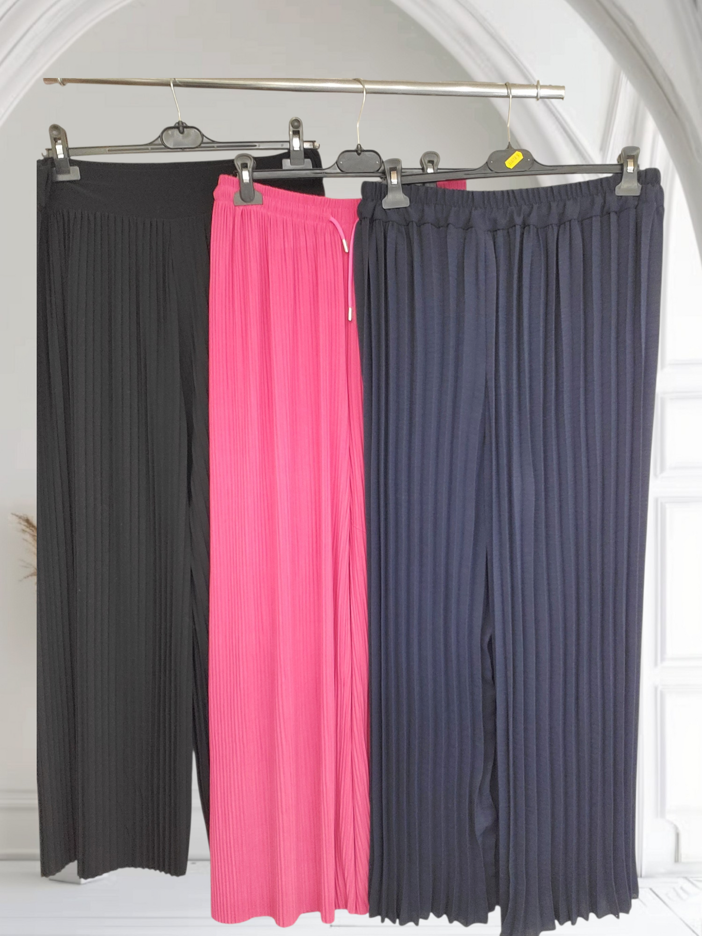 Pleated Wide Leg Palazzo Trousers