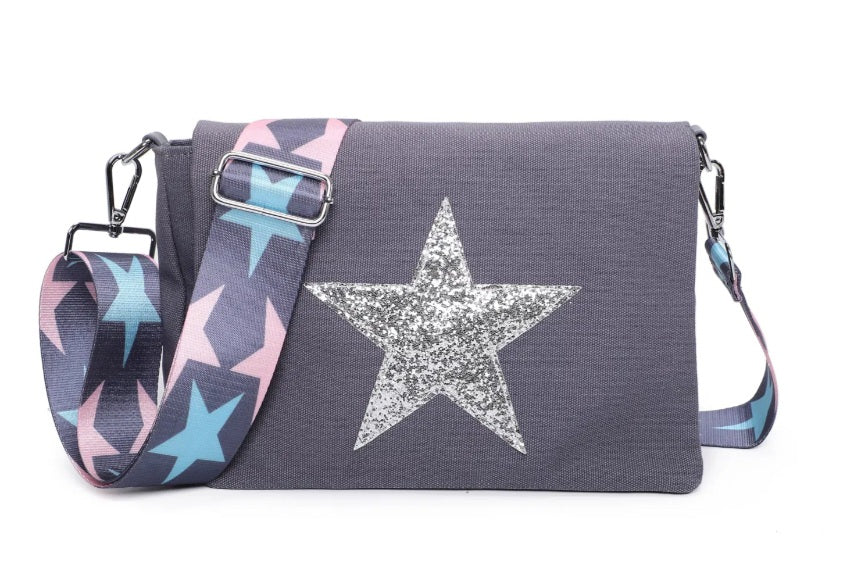 Canvas Crossbody Bag With Star