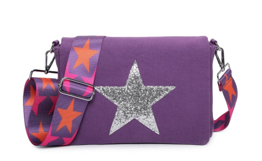Canvas Crossbody Bag With Star