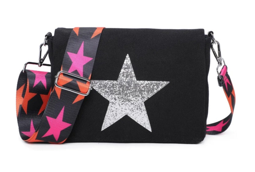 Canvas Crossbody Bag With Star
