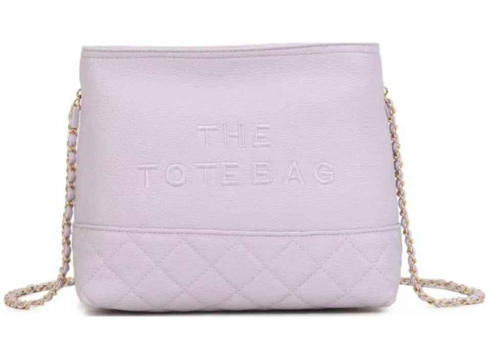 The Tote Bag Quilted Crossbody Bag – Lilac, White & Yellow