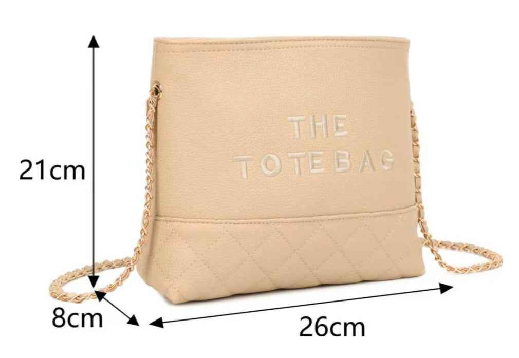 The Tote Bag Quilted Crossbody Bag – Lilac, White & Yellow