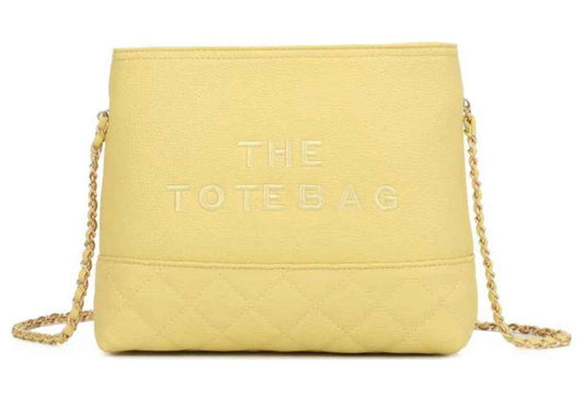 The Tote Bag Quilted Crossbody Bag – Lilac, White & Yellow