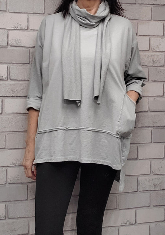 Zoe Sweatshirt  Top With Matching Scarf - Couture Boutique