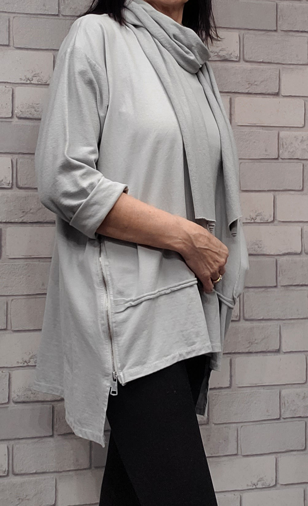 Zoe Sweatshirt  Top With Matching Scarf - Couture Boutique