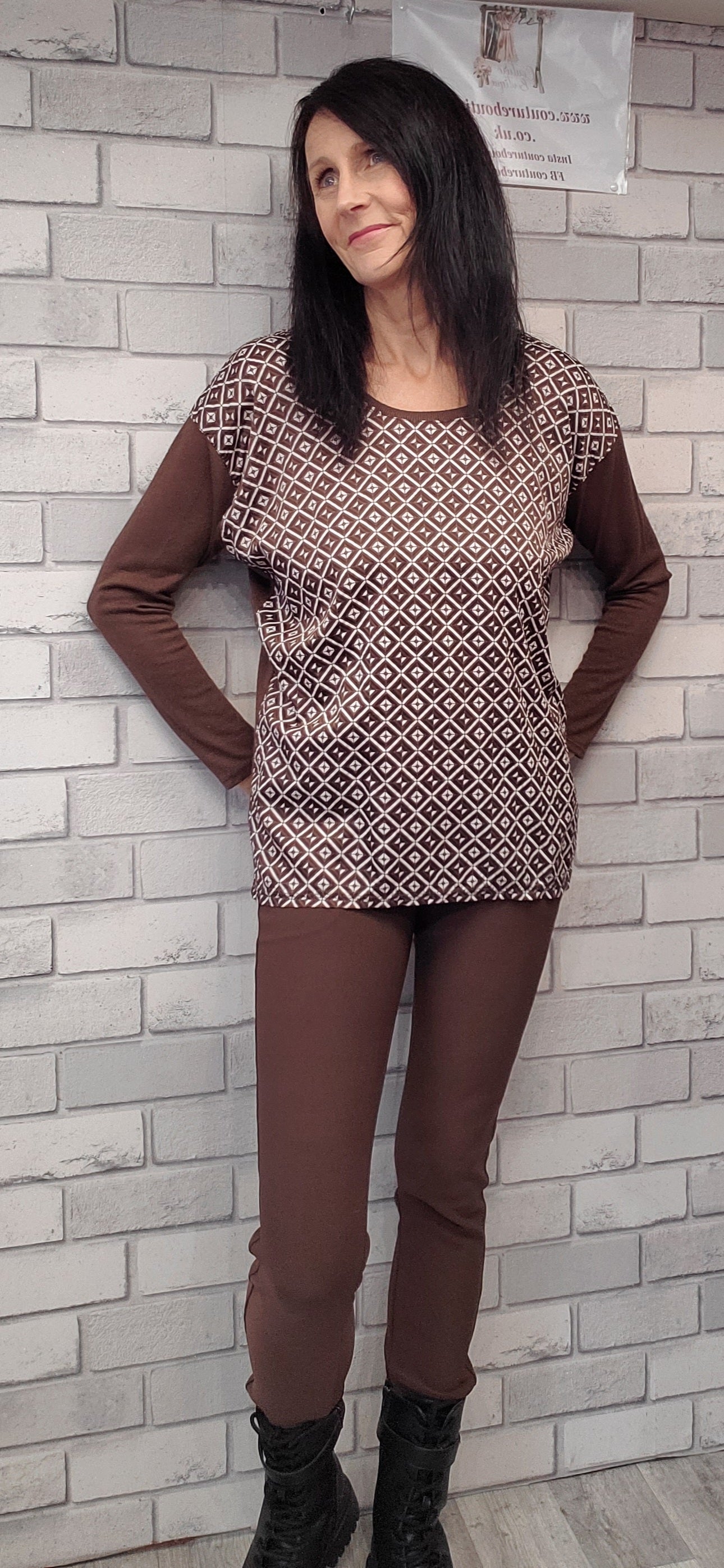 Brooke Fine Knit Top With Long Sleeves - Couture Boutique