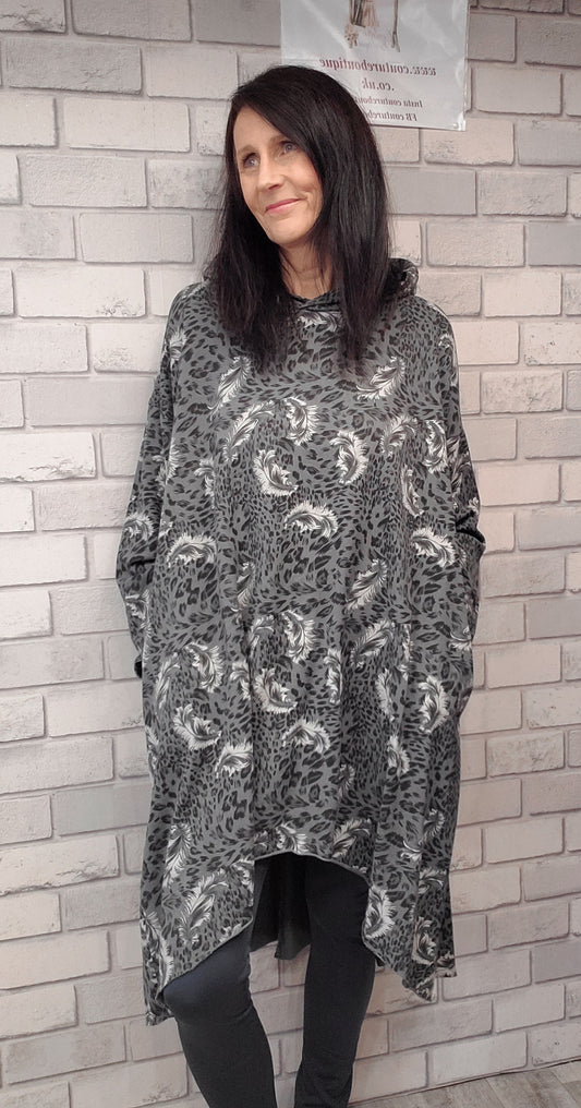 Jess Hooded Tunic Dress With Pockets - Couture Boutique