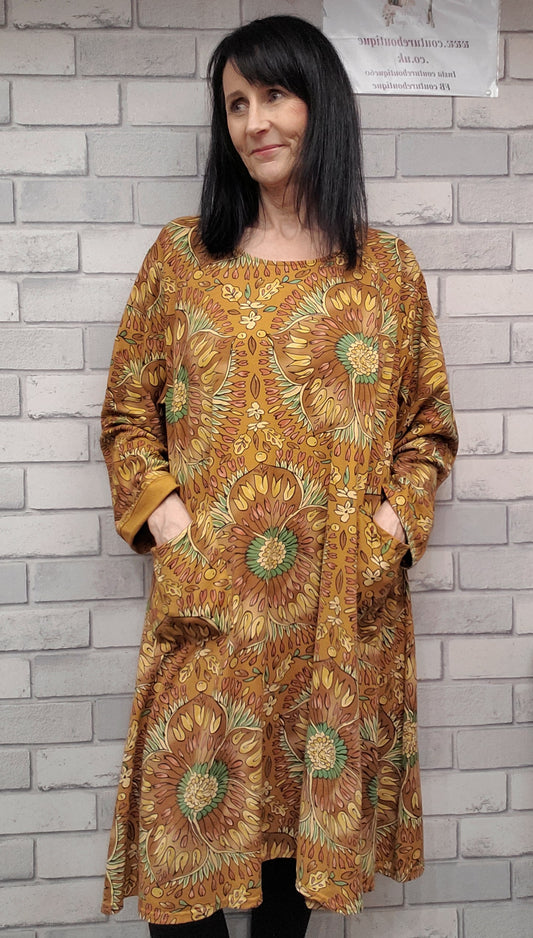 Karla Oversize  Floral Print Long Dress - Couture Boutique