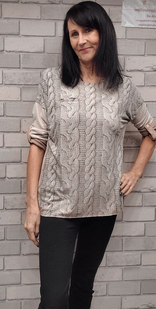 Berlinda Rope Design  Fine Knit Top - Couture Boutique
